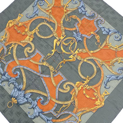 Hermes Scarf Carre 90 Khaki×multi L'instrvction DV ROY Enl'exercice DE Monter A