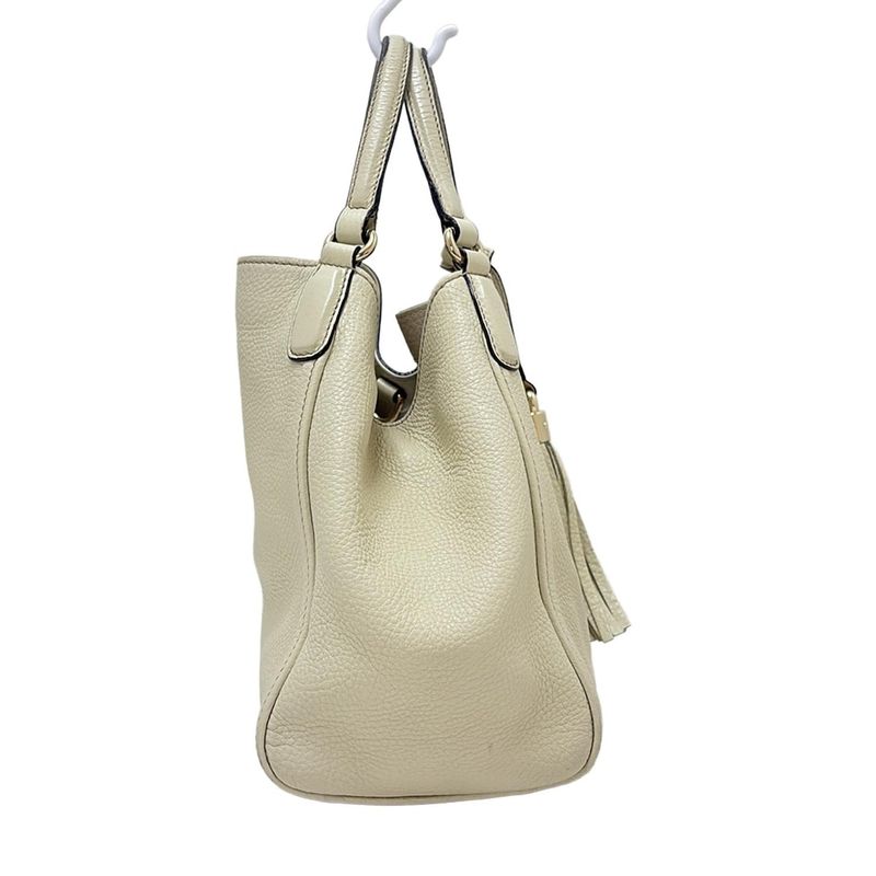 Gucci Tote Bag Soho 336751 White Leather