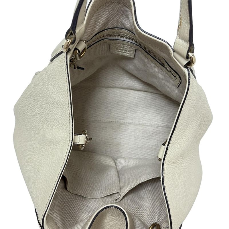 Gucci Tote Bag Soho 336751 White Leather
