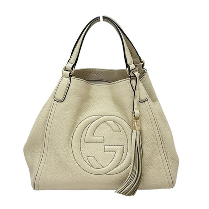 Gucci Tote Bag Soho 336751 White Leather