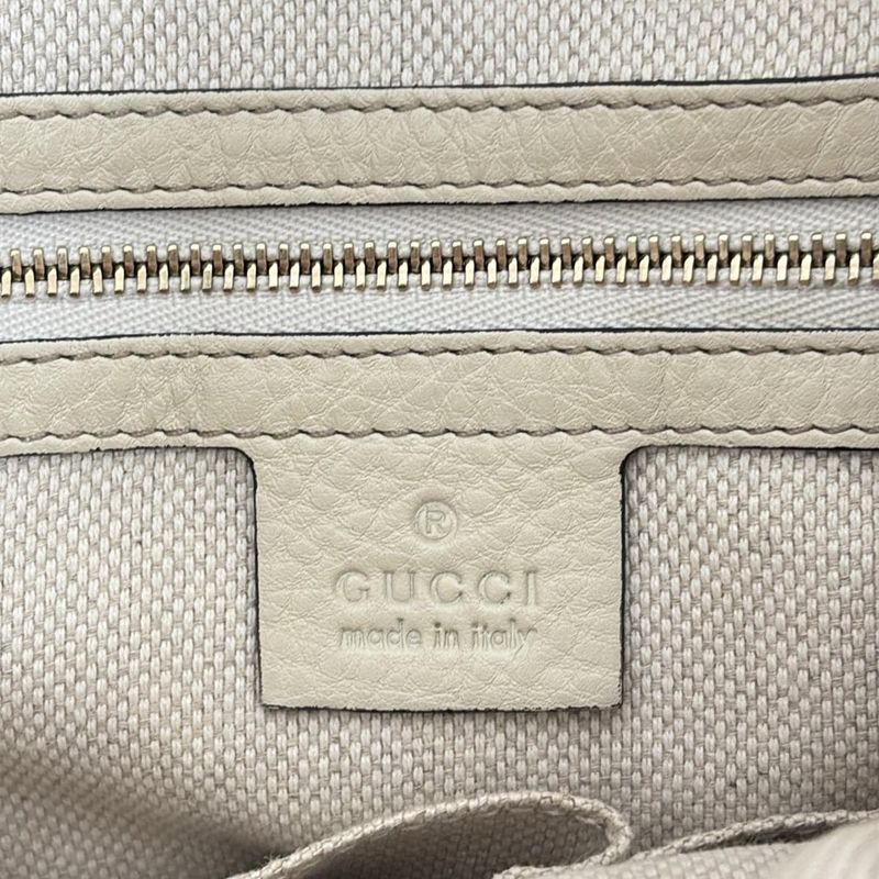 Gucci Tote Bag Soho 336751 White Leather