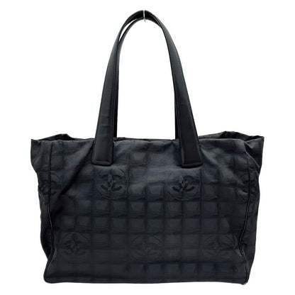 Chanel New Travel Line Tote MM Black Leather