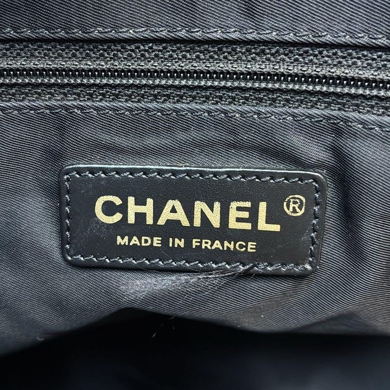 Chanel New Travel Line Tote MM Black Leather