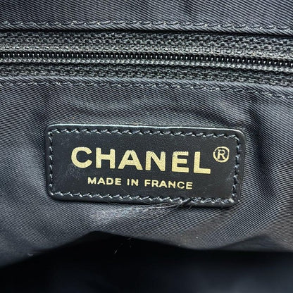 Chanel New Travel Line Tote MM Black Leather