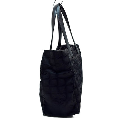 Chanel New Travel Line Tote MM Black Leather
