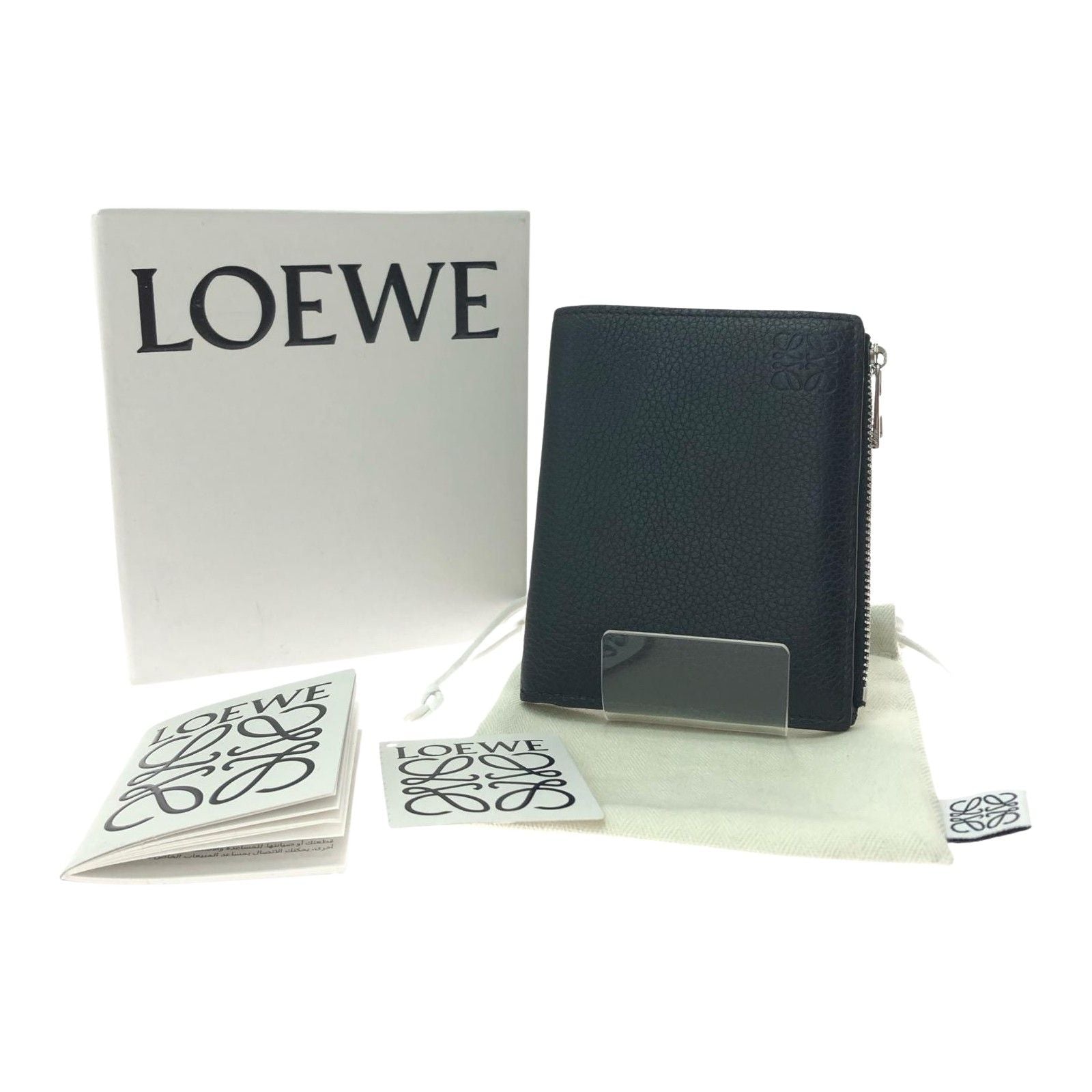 Loewe Men's Bifold Wallet Slim Compact Wallet with Box C660w73x01 Black