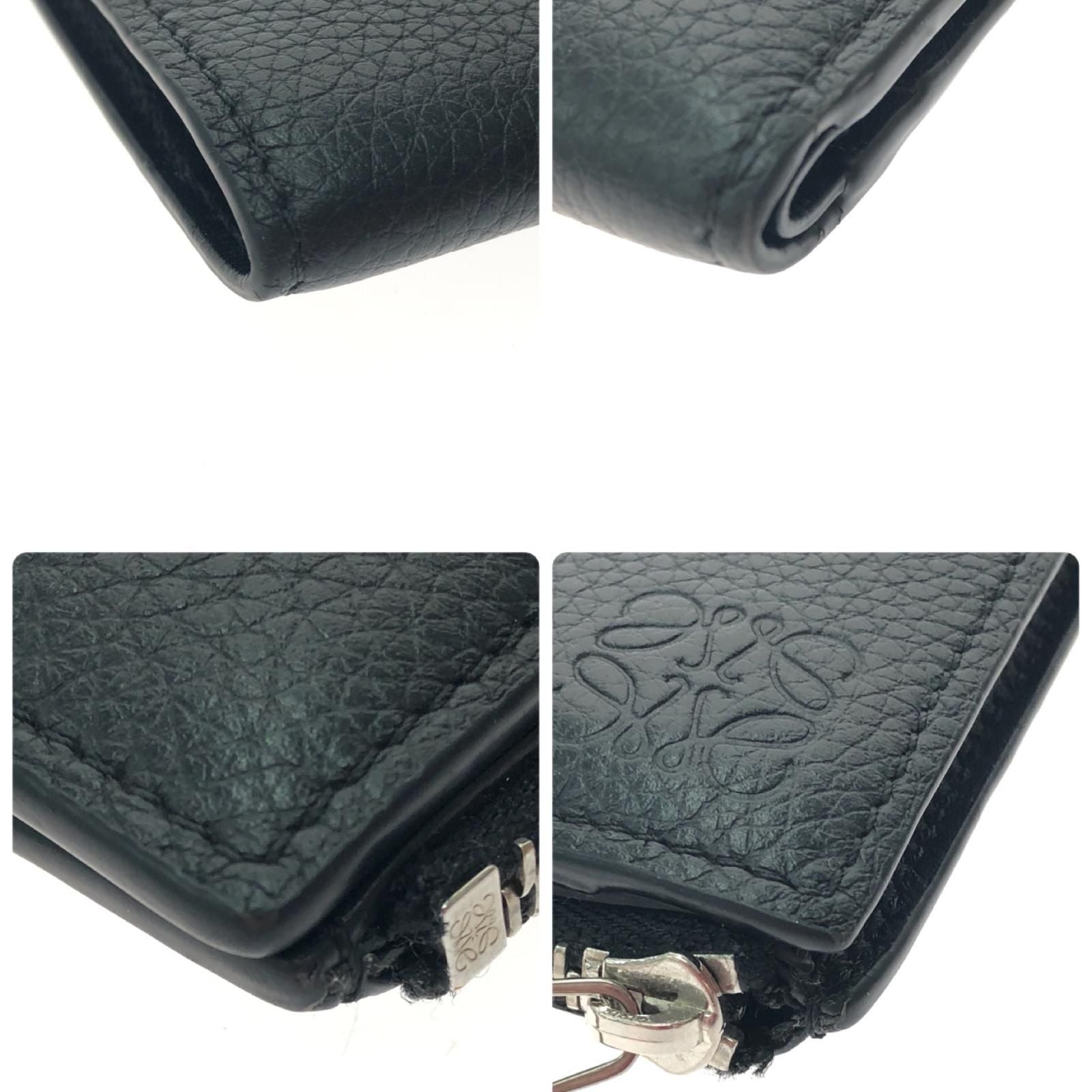 Loewe Men's Bifold Wallet Slim Compact Wallet with Box C660w73x01 Black