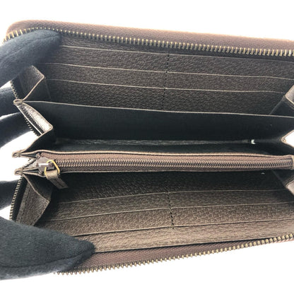 Gucci Women's Long Wallet Round Zipper GG Supreme Courier Round Zippy Taiga