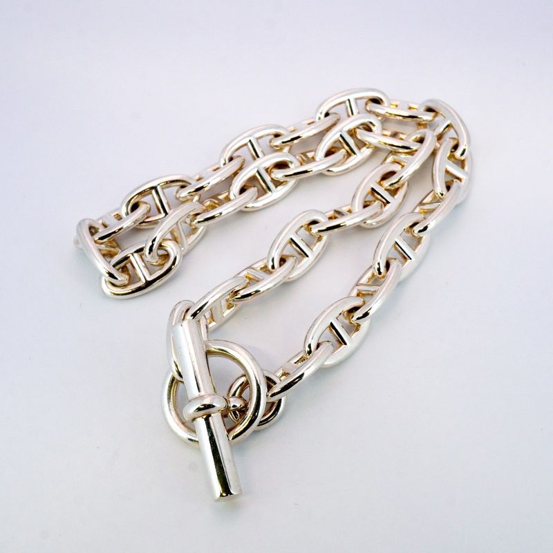 Hermes Necklace Chaine D'ancre GM 29 Frames Silver 925 Men Women Unisex