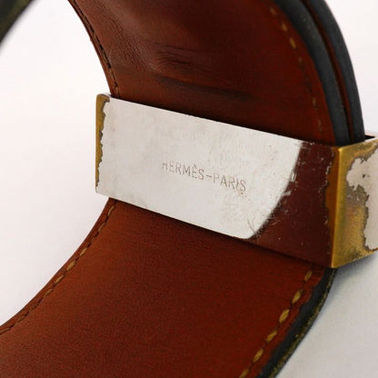 Hermes Bangle Collierd Chien Metal Leather Silver Blac Cles Deuce