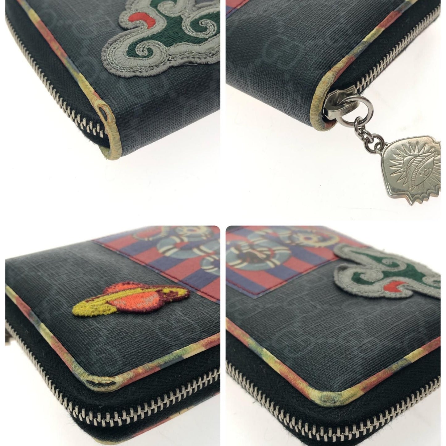 Gucci Women's Long Wallet GG Supreme Night Courier Round Zipper Zip Around