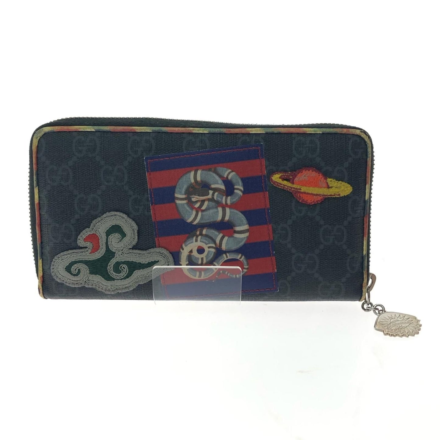 Gucci Women's Long Wallet GG Supreme Night Courier Round Zipper Zip Around