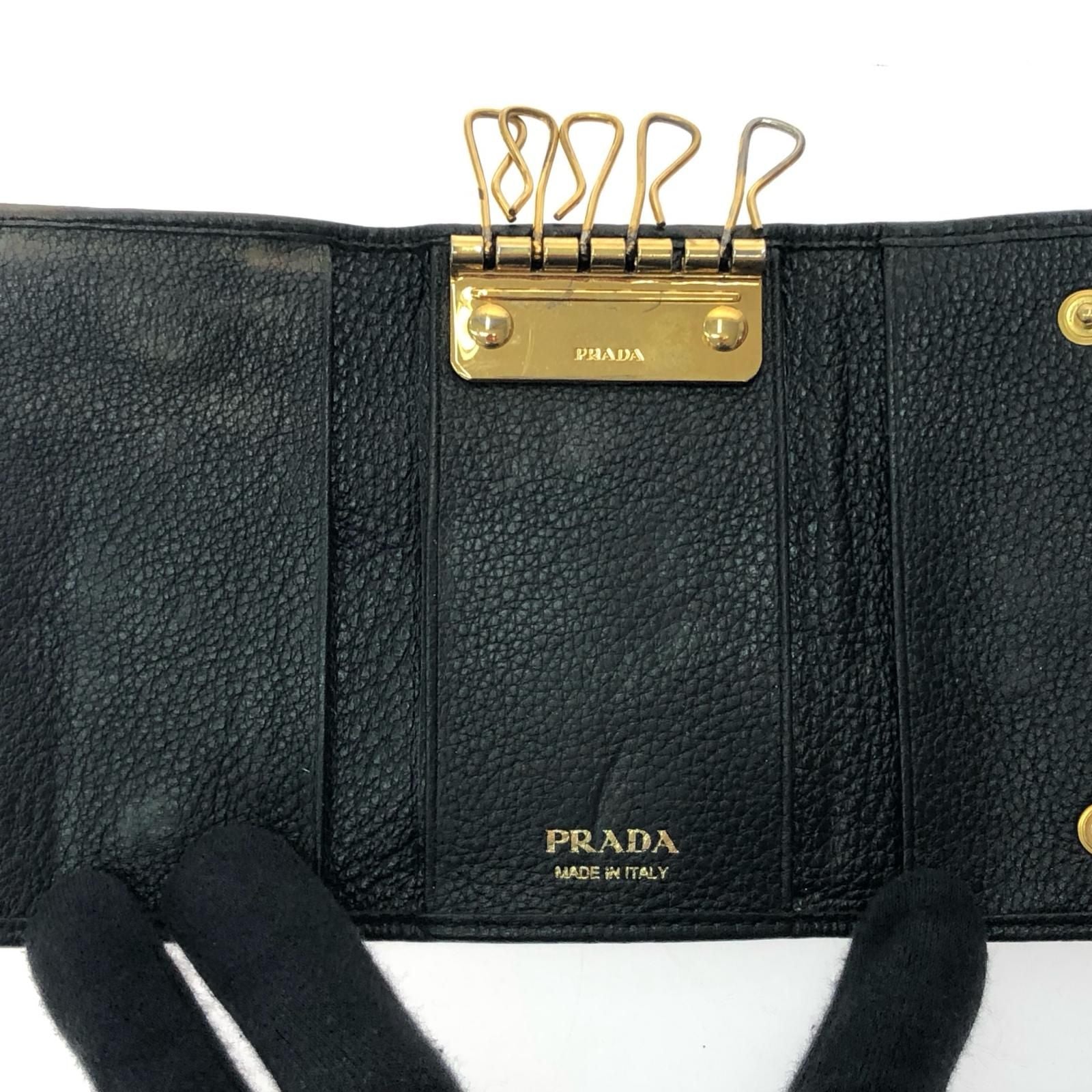 Prada Unisex 6 Key Case 1 Place Miss Ing Leather Black