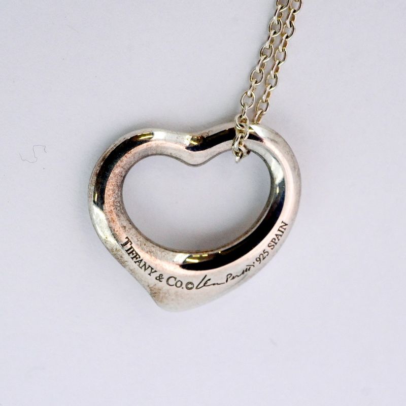 Tiffany & Co Necklace Open Heart Silver 925 Ladies