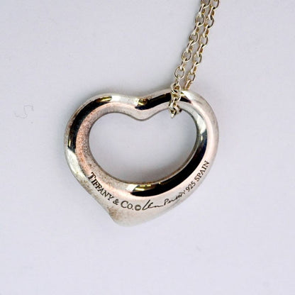 Tiffany & Co Necklace Open Heart Silver 925 Ladies