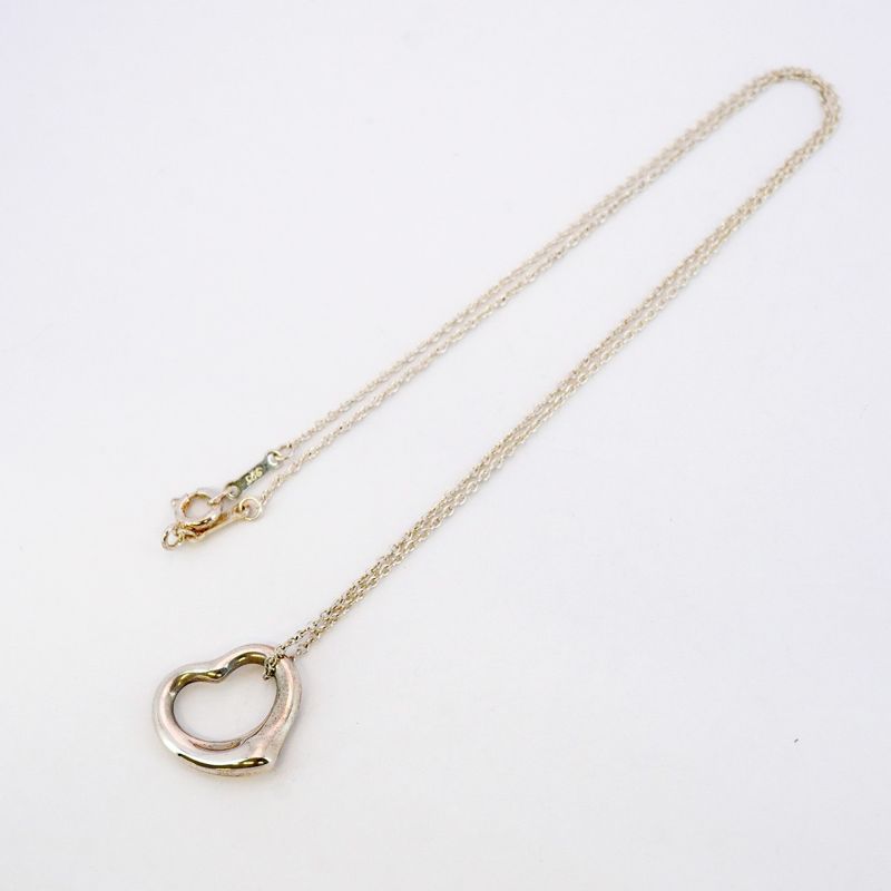 Tiffany & Co Necklace Open Heart Silver 925 Ladies