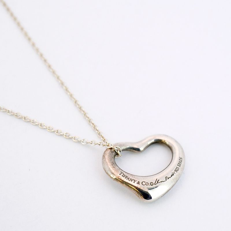 Tiffany & Co Necklace Open Heart Silver 925 Ladies