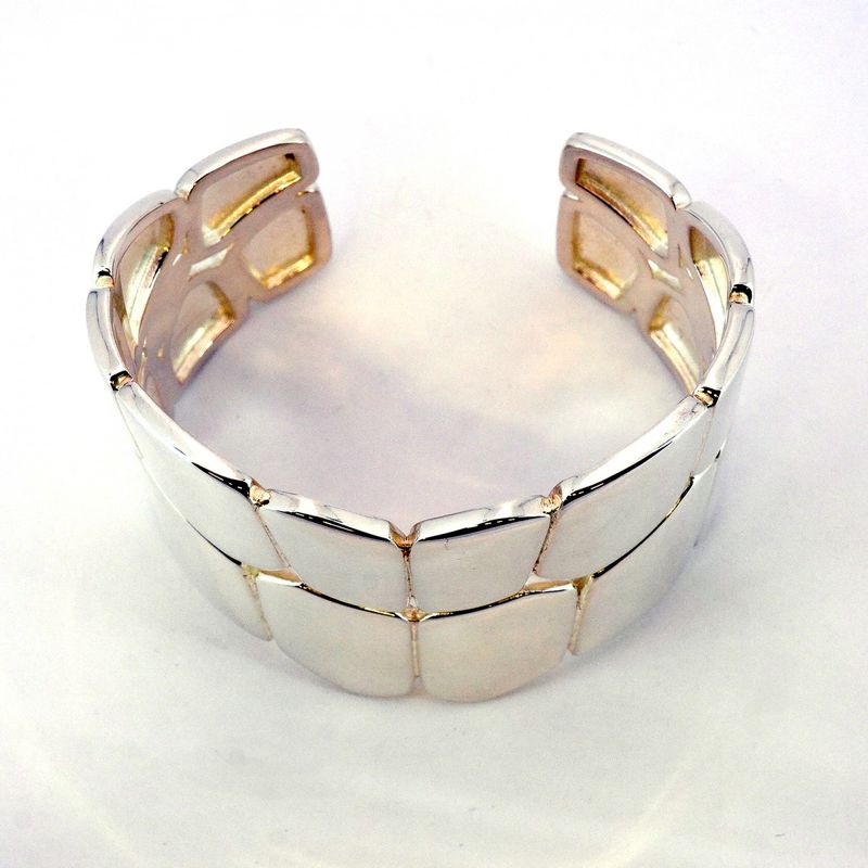 Hermes Bangle Niloticus Eclat/st Silver 925 Men Women Unisex