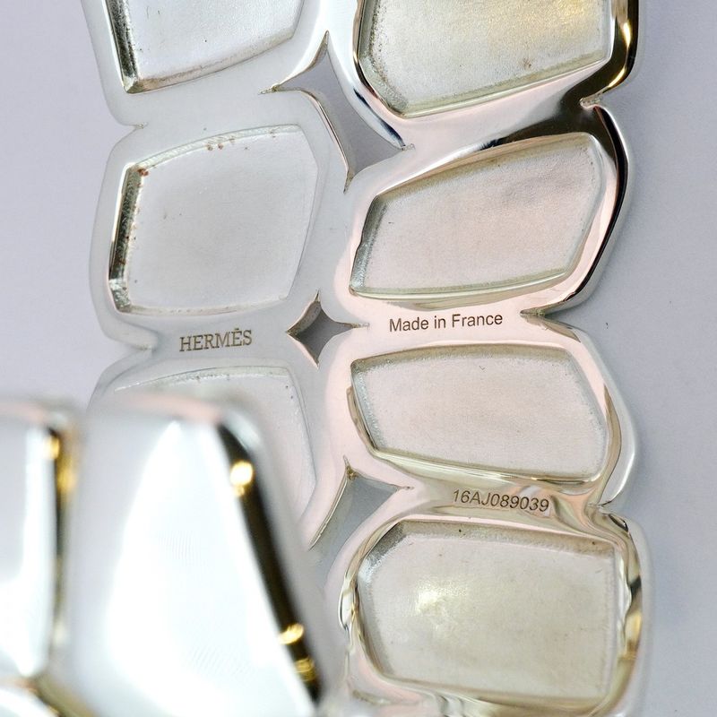 Hermes Bangle Niloticus Eclat/st Silver 925 Men Women Unisex