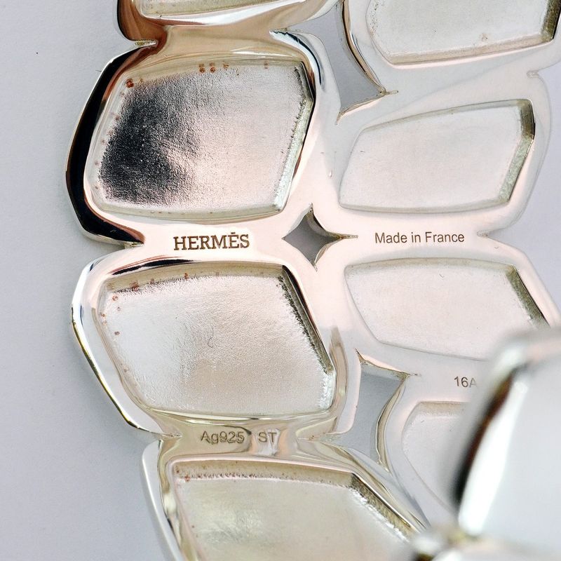 Hermes Bangle Niloticus Eclat/st Silver 925 Men Women Unisex