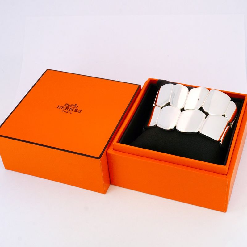 Hermes Bangle Niloticus Eclat/st Silver 925 Men Women Unisex