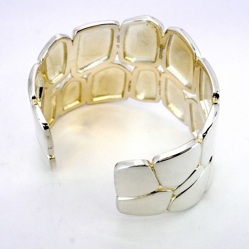 Hermes Bangle Niloticus Eclat/st Silver 925 Men Women Unisex