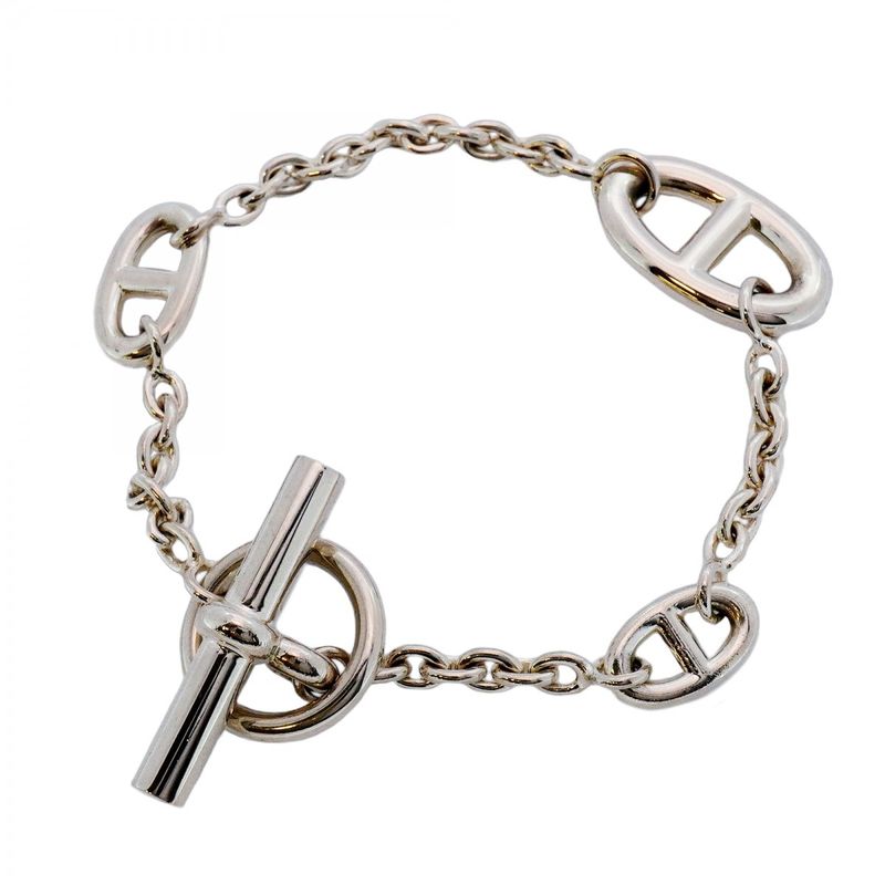 Hermes Bracelet Chaine D'ancre Farandole/lg 925 Silver Men Women Unisex