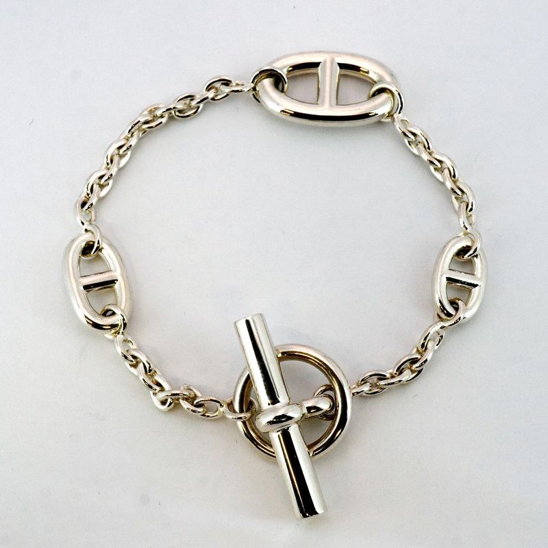 Hermes Bracelet Chaine D'ancre Farandole/lg 925 Silver Men Women Unisex