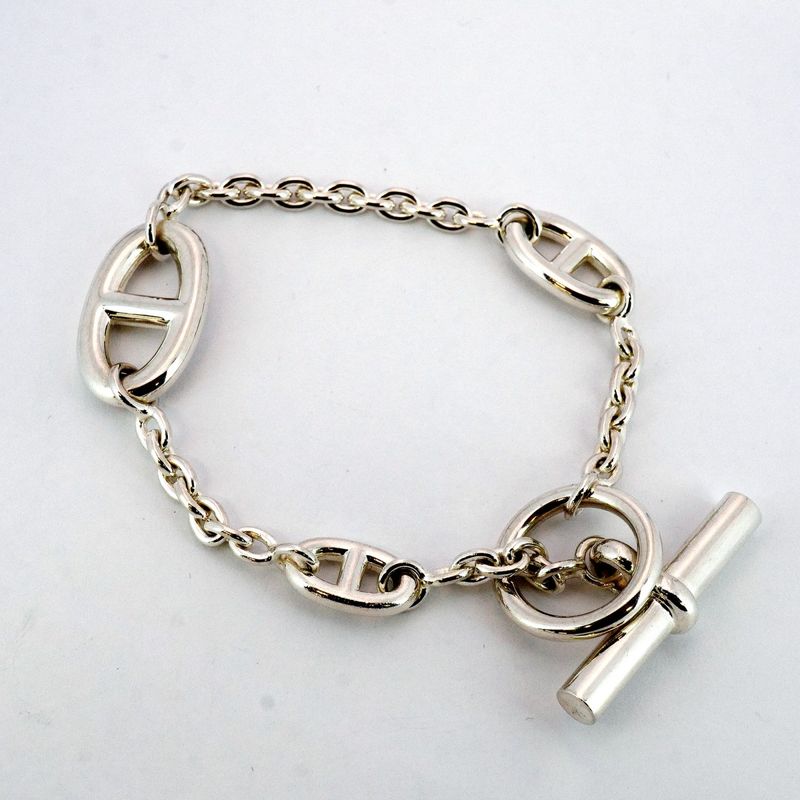 Hermes Bracelet Chaine D'ancre Farandole/lg 925 Silver Men Women Unisex