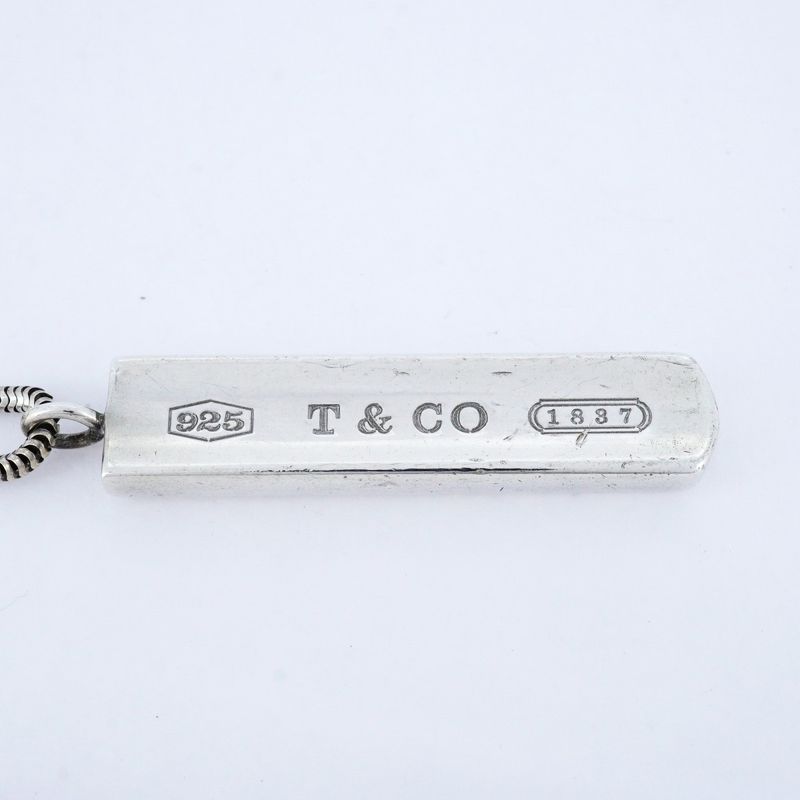 Tiffany & Co Necklace Narrow Bar 925 Silver Ladies