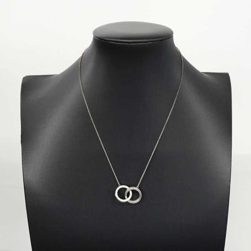 Tiffany & Co Necklace Interlocking Silver 925 Women