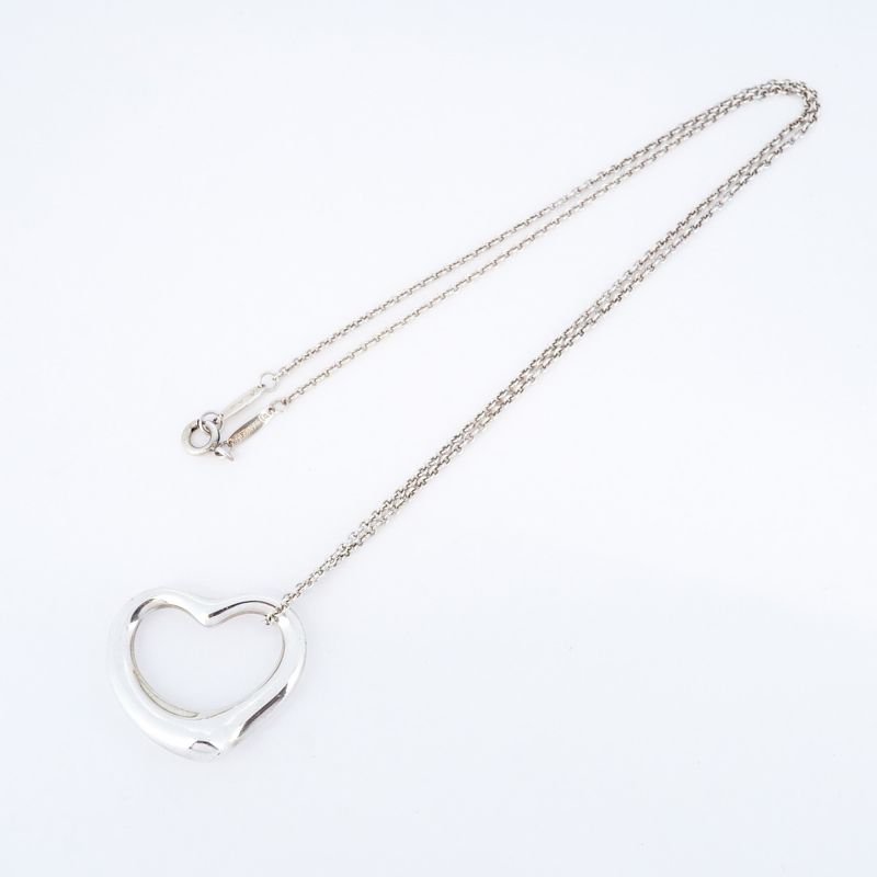 Tiffany & Co Necklace Open Heart Silver 925 Ladies