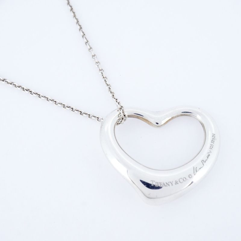Tiffany & Co Necklace Open Heart Silver 925 Ladies