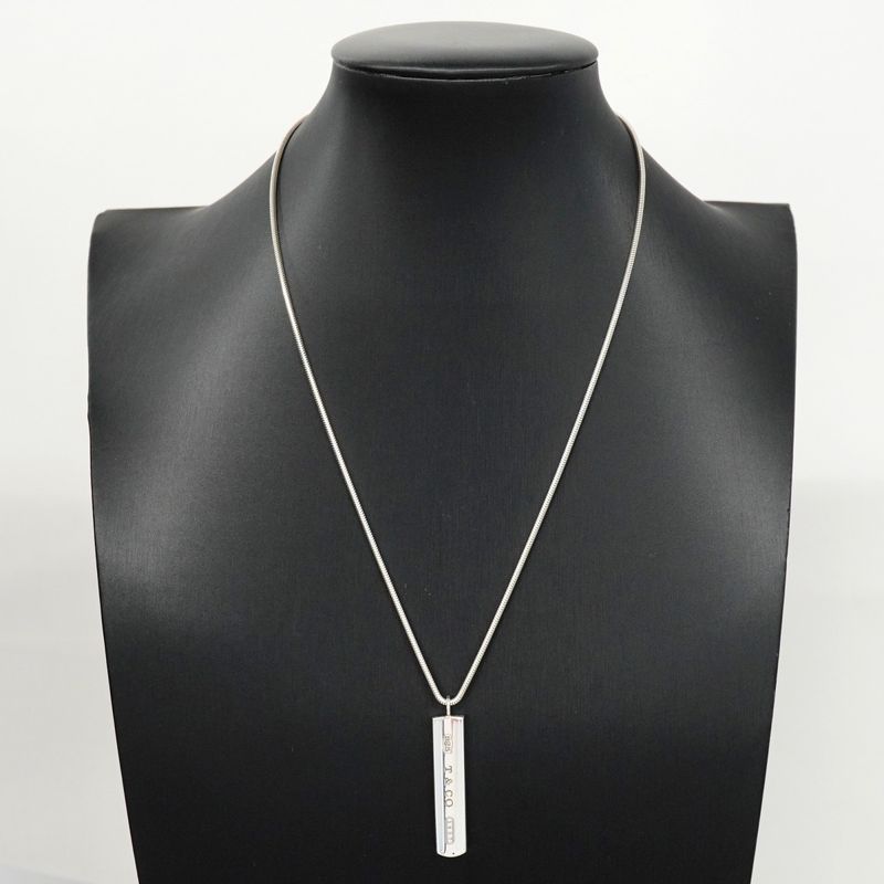 Tiffany & Co Necklace Narrow Bar 925 Silver Ladies
