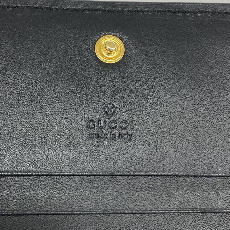 Gucci Wallet Ophidia 523155 Suede Leather Black Gold Hardware Women's