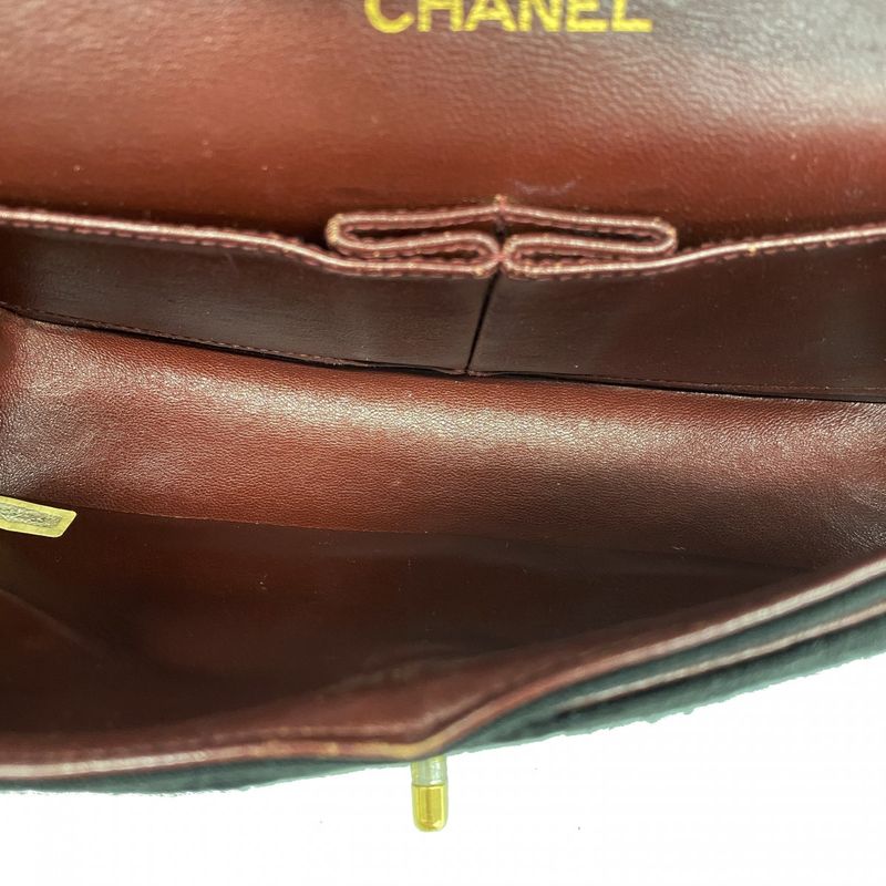 Chanel Shoulder Bag Matelasse Cotton Black Gold Hardware Women