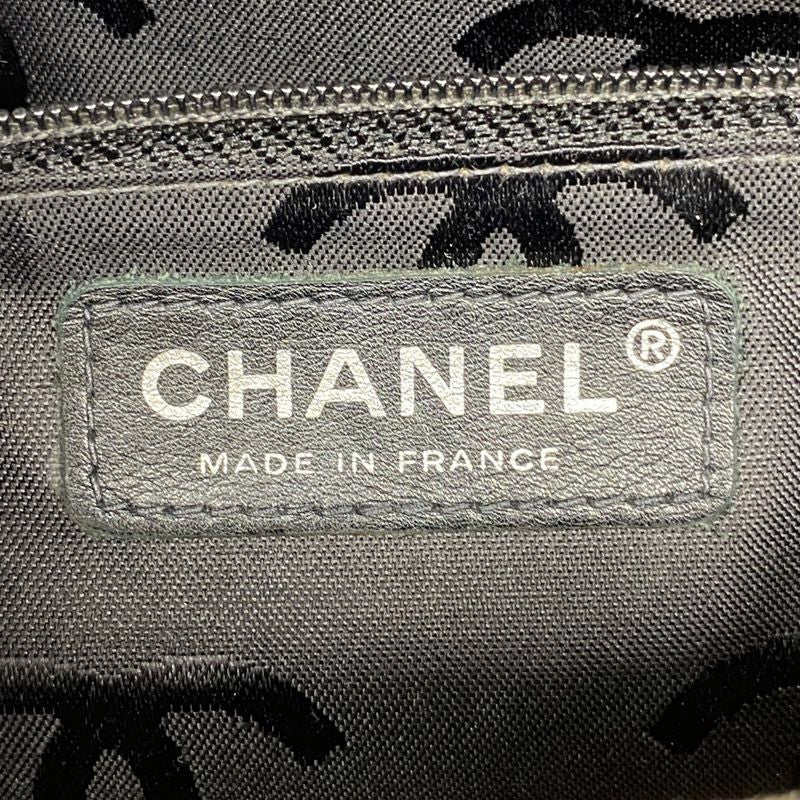 Chanel Shoulder Bag Cambon Lambskin Beige Black Silver Hardware Women