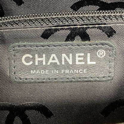 Chanel Shoulder Bag Cambon Lambskin Beige Black Silver Hardware Women