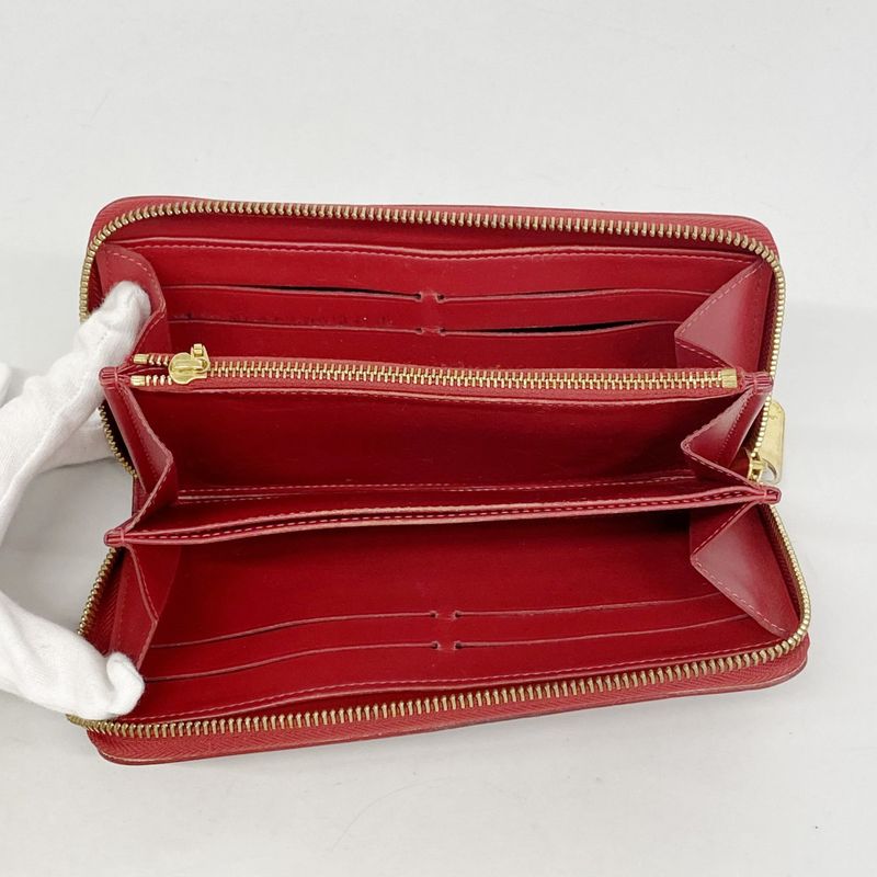 Louis Vuitton Vernis Zippy Wallet M91732 Rouge Grenadine Ladies