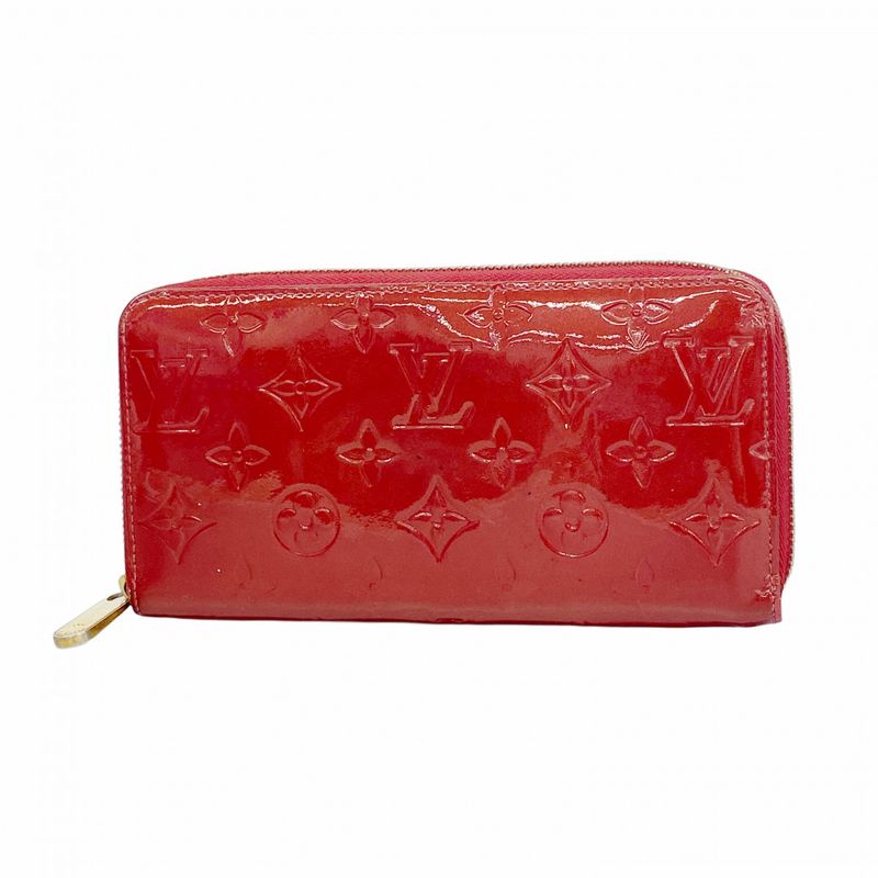 Louis Vuitton Vernis Zippy Wallet M91732 Rouge Grenadine Ladies