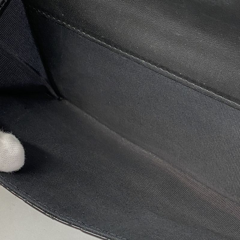 Chanel Long Wallet Matelasse Patent Leather Black Silver Hardware Women