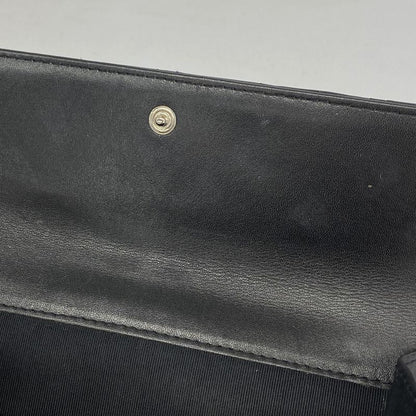 Chanel Long Wallet Matelasse Patent Leather Black Silver Hardware Women