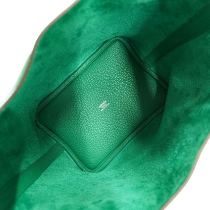 Hermes Handbag Picotin Lock PM Taurillon Cles Mans Vert Jade Silver Hardware Z