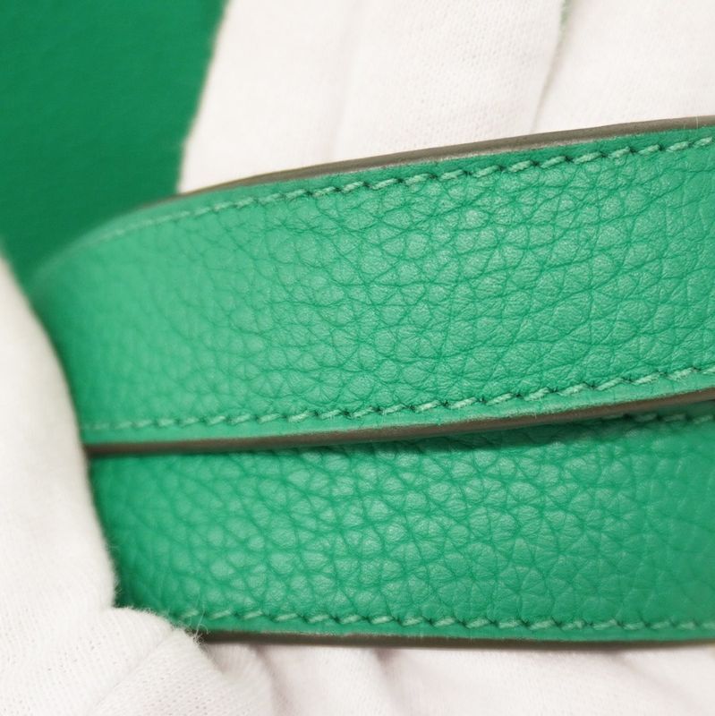 Hermes Handbag Picotin Lock PM Taurillon Cles Mans Vert Jade Silver Hardware Z