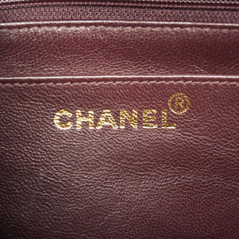 Chanel Shoulder Bag Diana Caviar Skin Bordeaux Gold Hardware Women