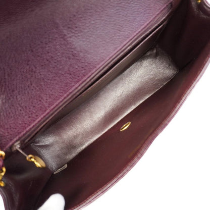 Chanel Shoulder Bag Diana Caviar Skin Bordeaux Gold Hardware Women
