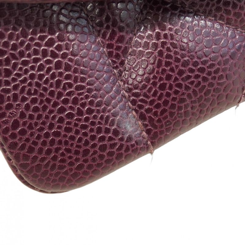 Chanel Shoulder Bag Diana Caviar Skin Bordeaux Gold Hardware Women