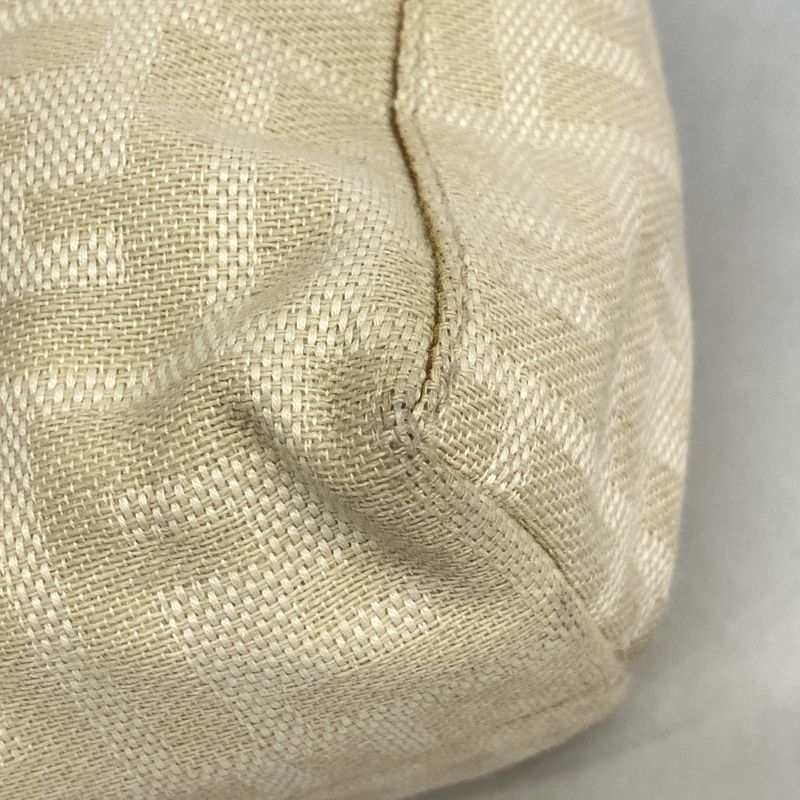 Fendi Shoulder Bag Zucca Canvas Beige Brown Silver Hardware Women