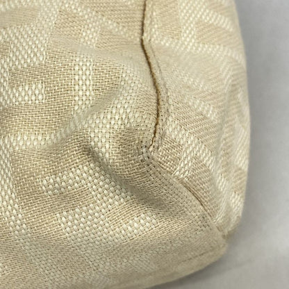 Fendi Shoulder Bag Zucca Canvas Beige Brown Silver Hardware Women