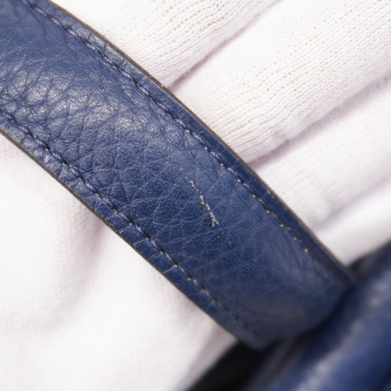 Hermes Tote Bag Victoria 40 Taurillon Cles Mance Blue Navy Silver Hardware □R